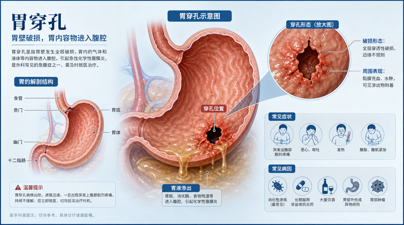 肚子硬得像块板砖？你以为是“屎”憋得？其实是胃穿孔